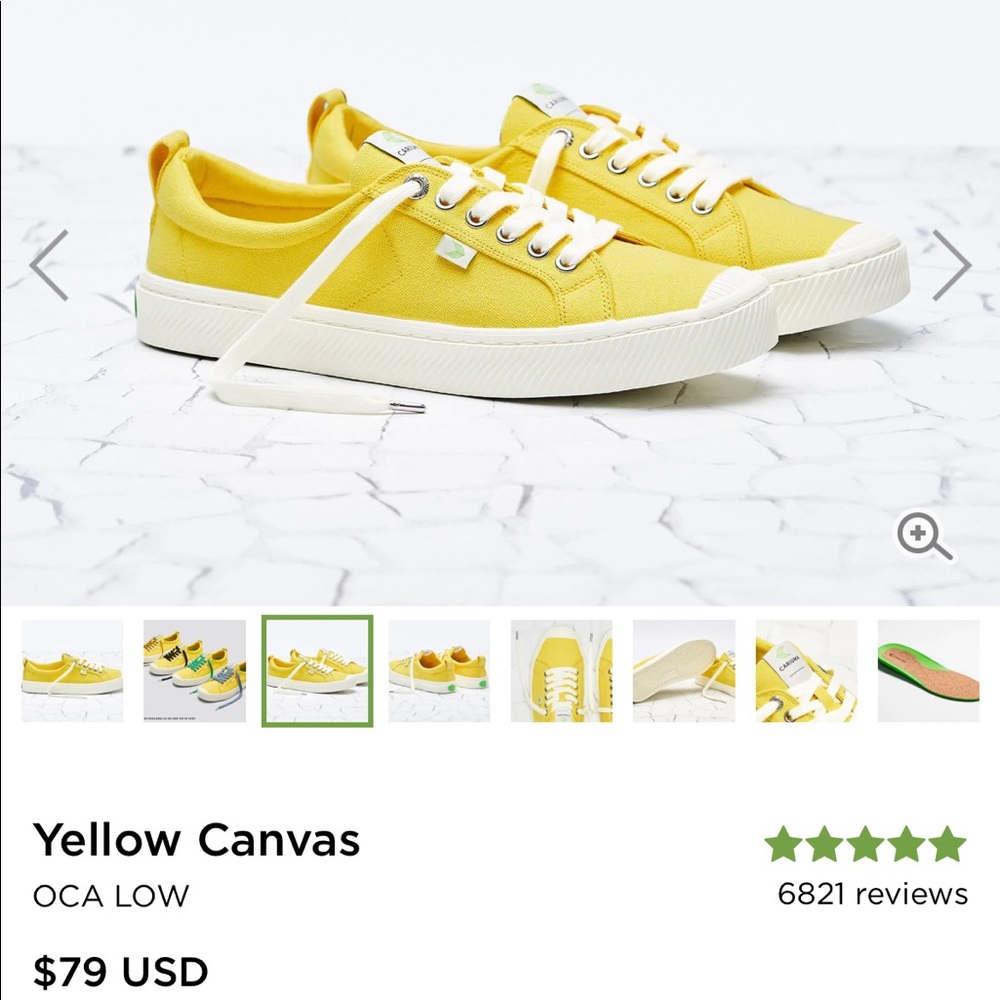Cariuma Yellow Canvas Sneakers - Picture 4 of 4